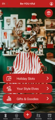 Barbershop app New Year festive design